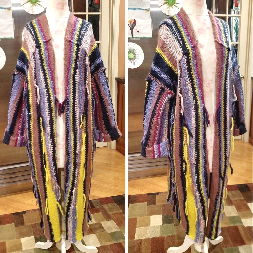 ANTHROPOLOGIE Pilcro Dreamer Deco Striped Duster Cardi $198/A WORK OF ART/2020' - Picture 3 of 16